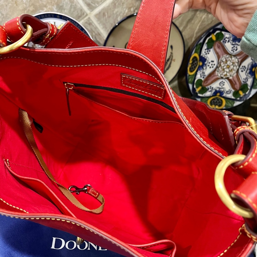Dooney & Bourke Red Florentine Lily Bucket - Picture 7 of 8